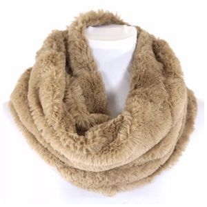 Super Soft Beige Faux Fur Neck Warmer